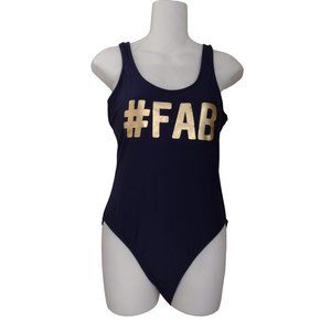 Royal Blue & Gold Fab One piece swimming suit